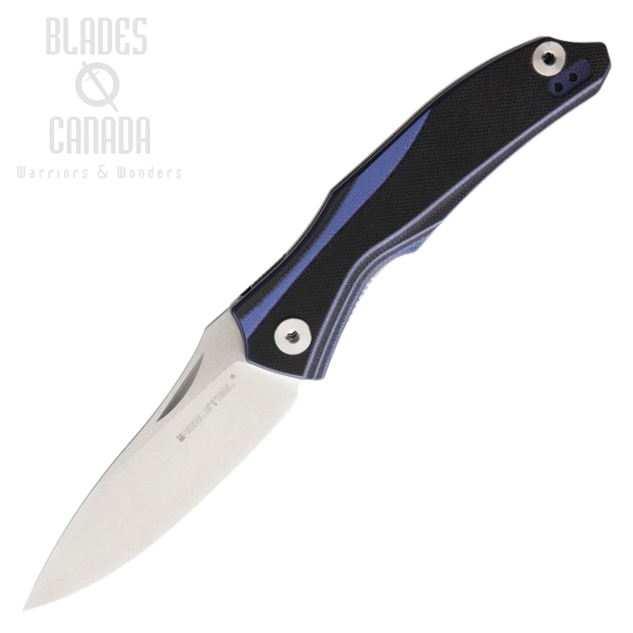 Real Steel E802 Horus Free Folding Knife, 14C28N, G10 Black/Blue, 7434